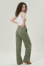 Olive Green Wide Leg Trouser