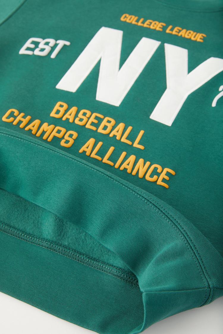 uk kids matching fleece Sweatshirt trouser set green hood black trouser embroidery puff print