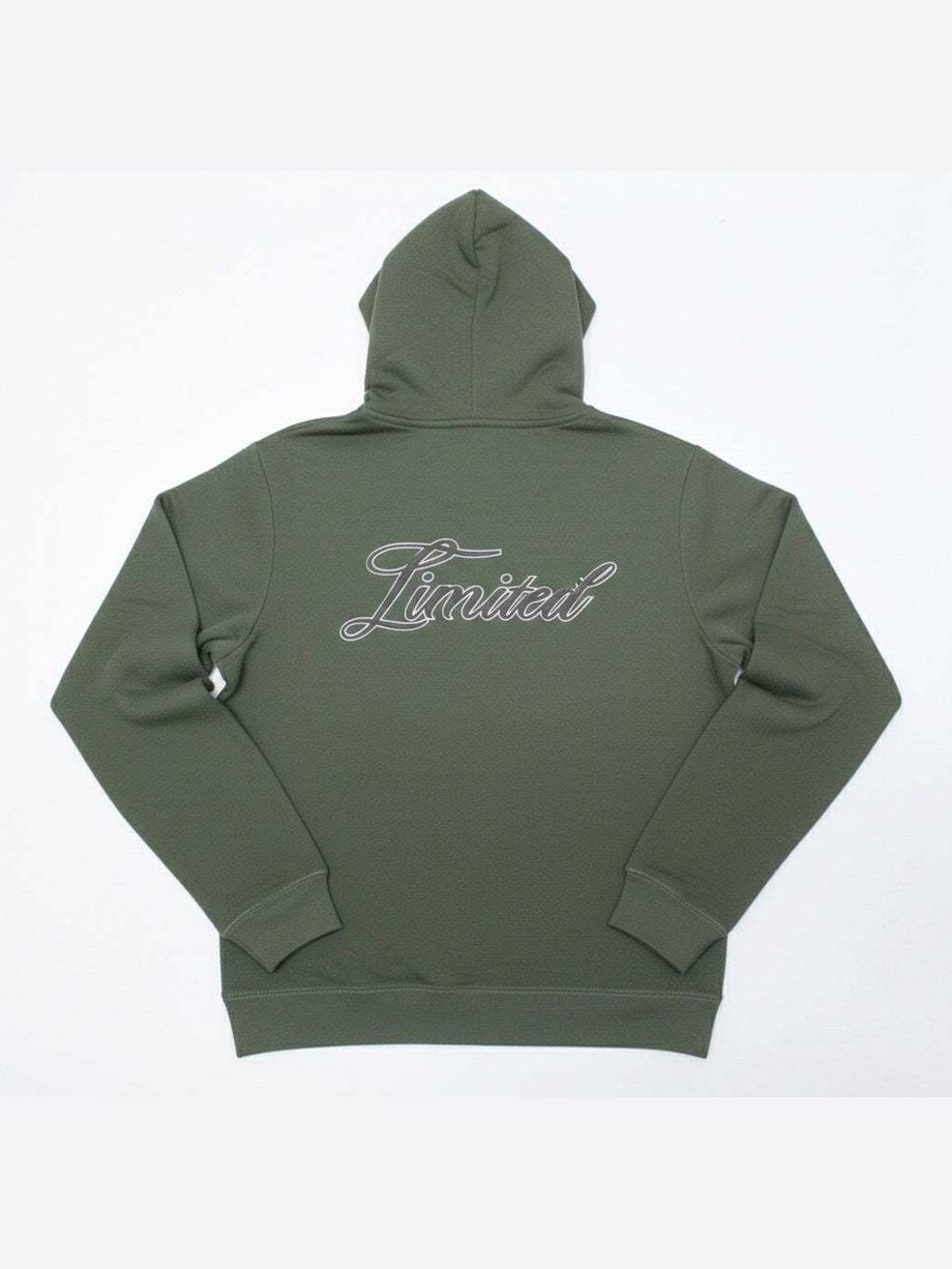 mens puff print zipper hooded sweatshirt metal zip back print front print