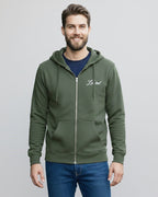 mens puff print zipper hooded sweatshirt metal zip back print front print