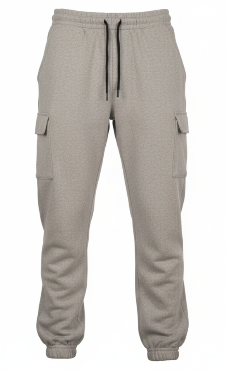 Men's Silver Cargo Pocket Fleece Jogger Trouser for Ultimate Comfort and Style grey
