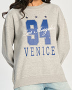 Grey ladies Embroidery Print Fleece Loose Fit Sweatshirt chic trendy in fashion in demand