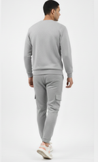 Men's Silver Cargo Pocket Fleece Jogger Trouser for Ultimate Comfort and Style grey