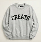 Grey Embroidery Create Sweatshirt