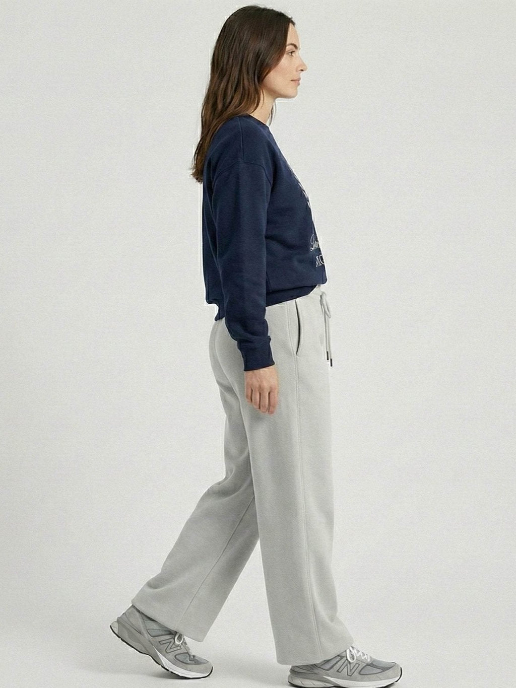 grey ladies wide eg fleece trouser chic trendy in fashion in demand