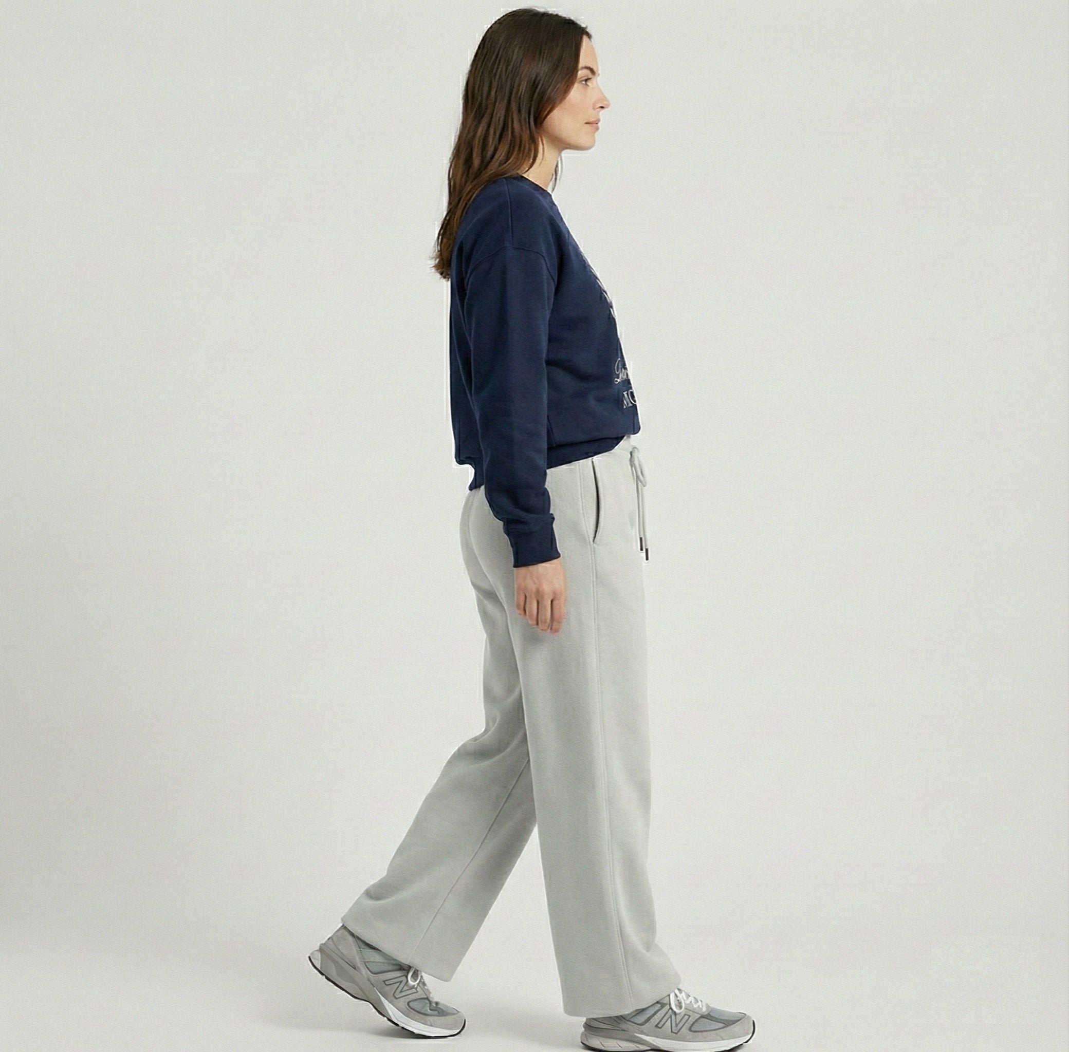 grey ladies wide eg fleece trouser chic trendy in fashion in demand