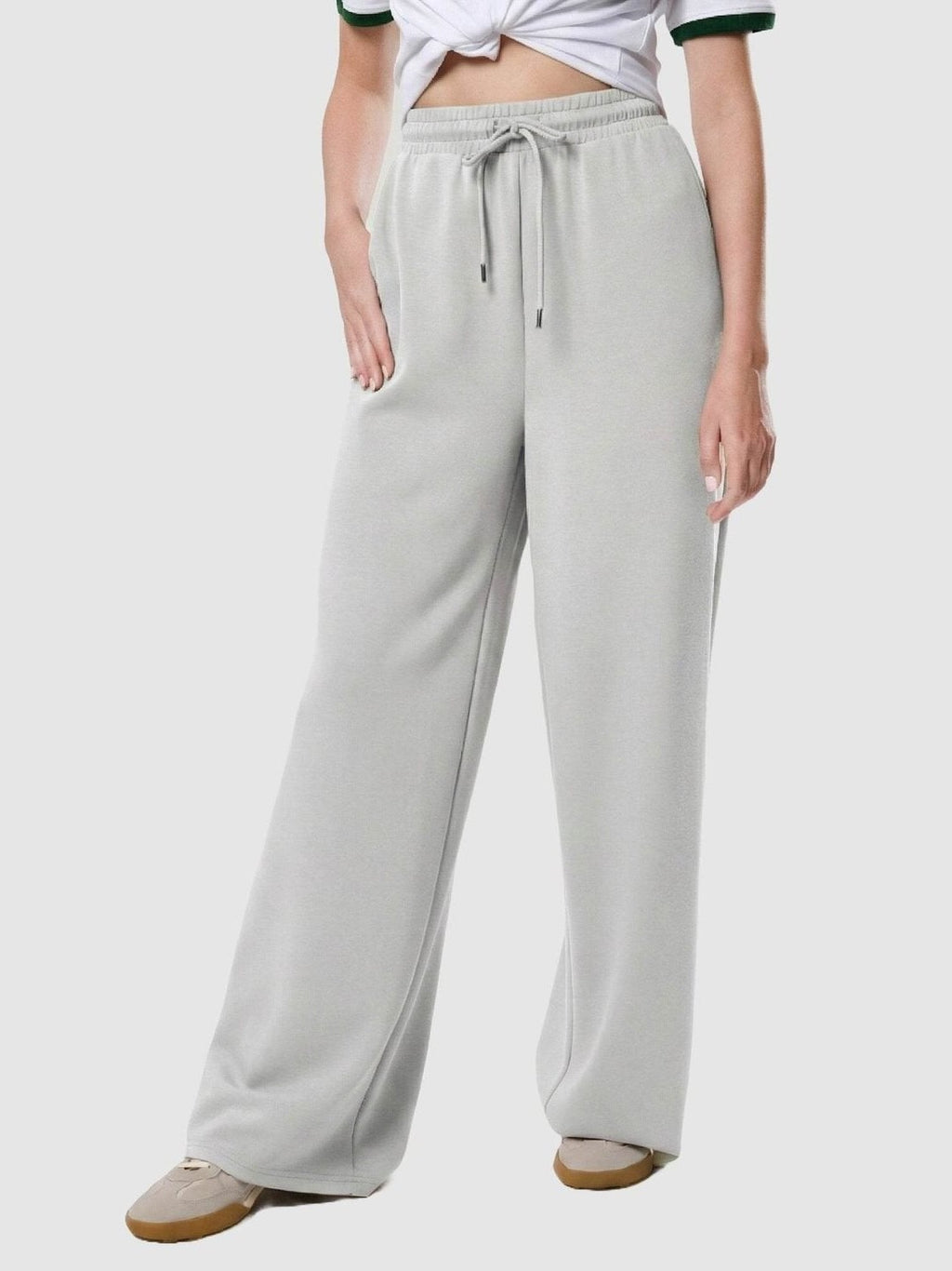 grey ladies wide eg fleece trouser chic trendy in fashion in demand