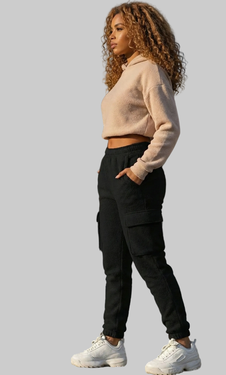Ladies Cargo Fleece trouoser jogger premium fleece