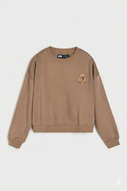 ladies fleece brown fleece co-ord coord fleece  crew sweat set