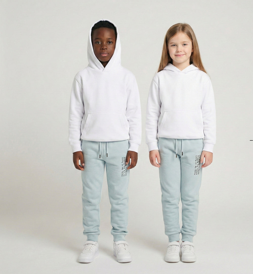 kids light blue sweat pants joggers trouser fleece comfort cozy fleece bargain price