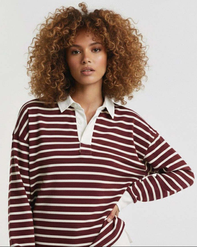 ladies women golfer fashion stripe polo shirt in demand rugby ladies polo urban polo