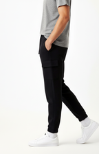 Men's Black Cargo Pocket Fleece Jogger Trouser for Ultimate Comfort and Style