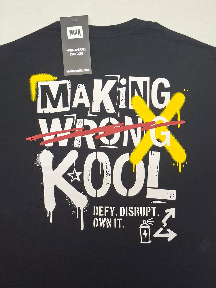 Making Wrong Kool Oversized Tee - Black