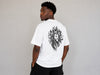 Lion Crest Oversized Drop Shoulder T-Shirt – White