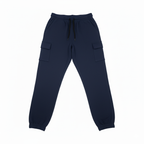 Men's Navy Cargo Jogger Trousers: Fleece Pocket Trousers for Ultimate Comfort and Style
