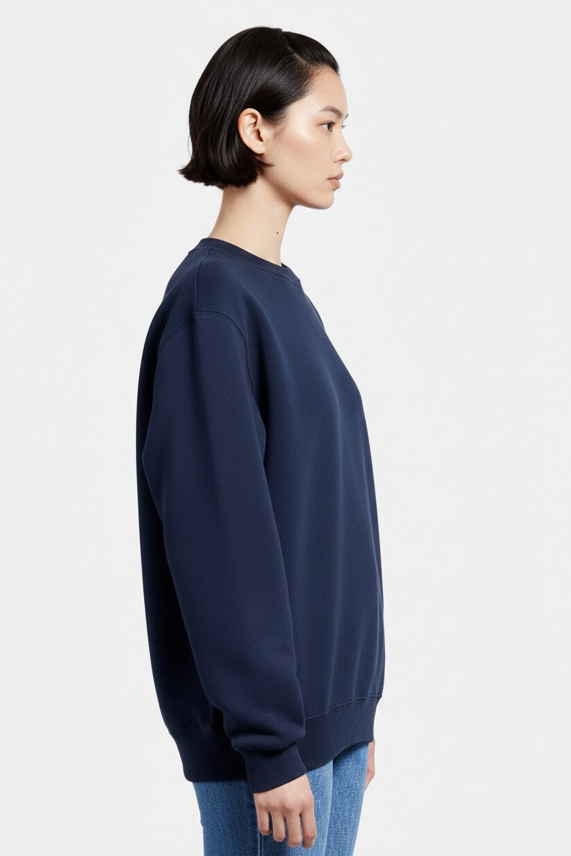 Women Navy fleece Sweatshirt ultra comfort cozy fleece urban style in trend uk sweatshirt