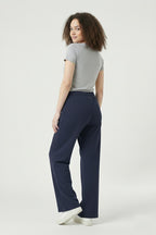 navy ladies wide eg fleece trouser chic trendy in fashion in demand