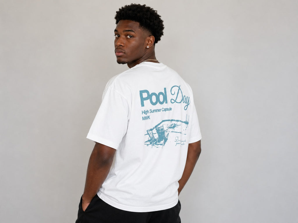 Pool Day Oversized Tee - white