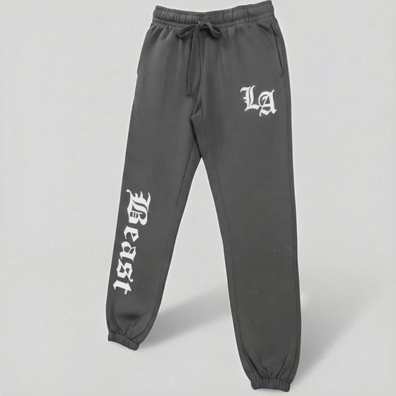 LA BEAST Men's Dark grey Fleece Jogger