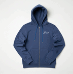 mens puff print zipper hooded sweatshirt metal zip back print front print