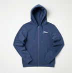 mens puff print zipper hooded sweatshirt metal zip back print front print