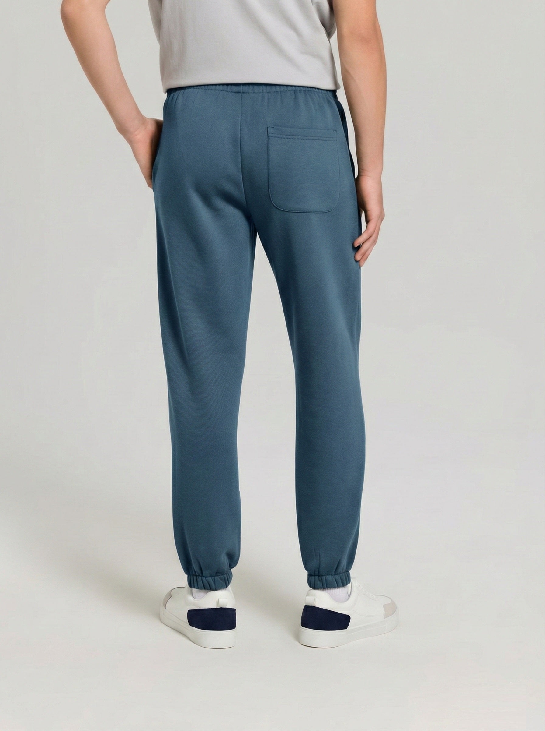 Men's Sea Blue Fleece Logo Joggers
