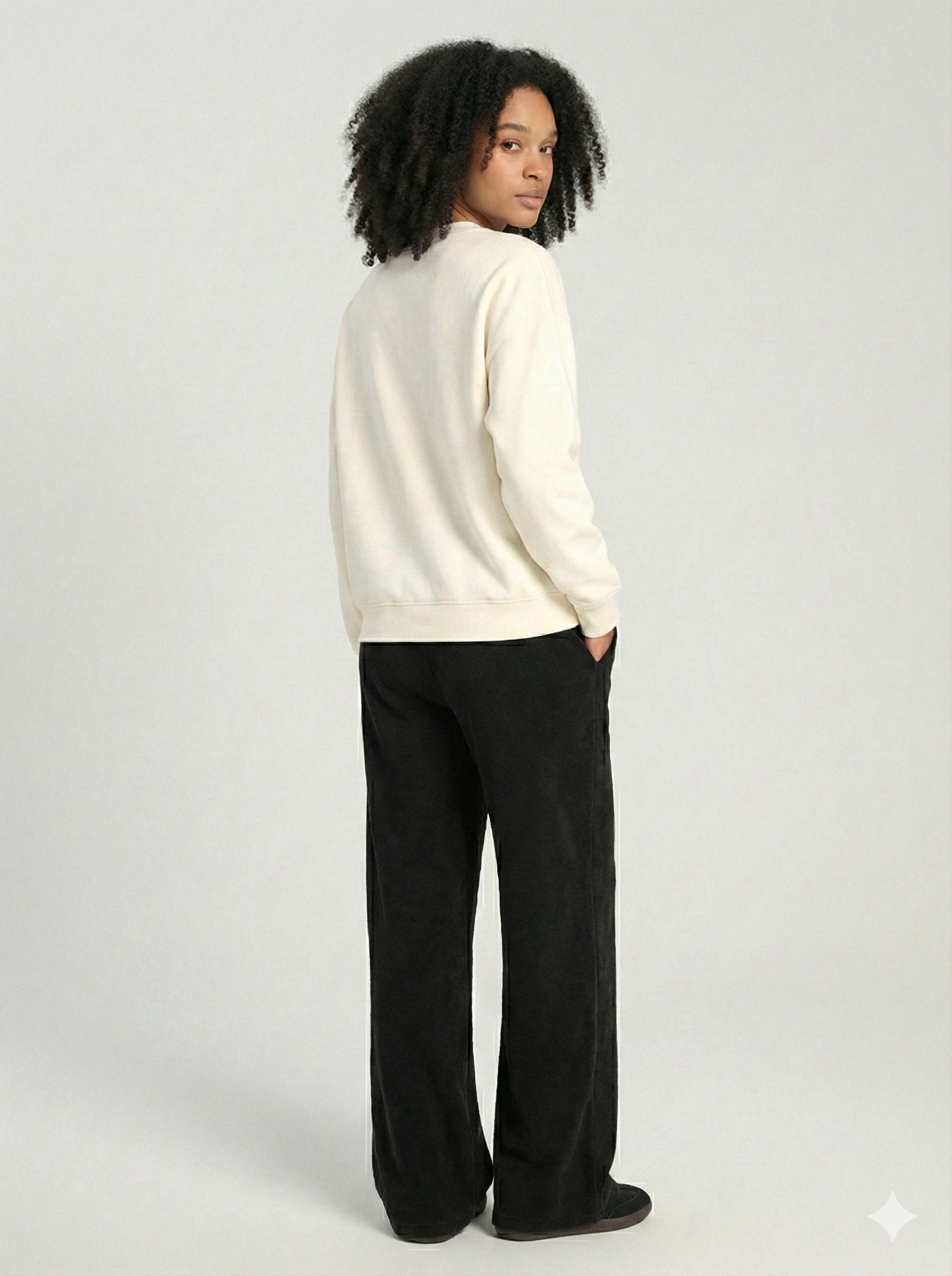 Grey ladies Embroidery Print Fleece Loose Fit Sweatshirt chic trendy in fashion in demand