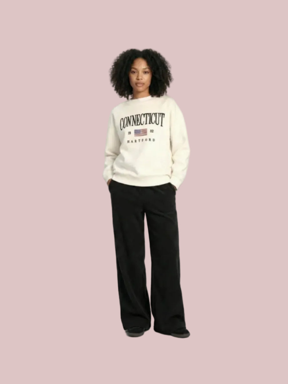 Grey ladies Embroidery Print Fleece Loose Fit Sweatshirt chic trendy in fashion in demand